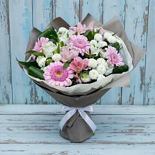 Букет цветов из:  Герберы, Альстромерии и Хризантемы #REPLACE_PRED# Тбилисской