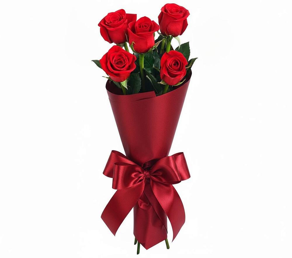 Букет 5 Красных роз Эдлесс Лав в Тбилисской