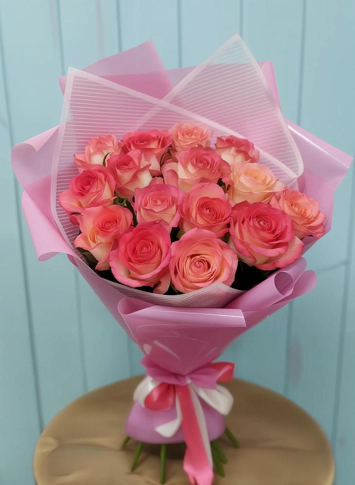Букет 15 Розовых роз Равель в Тбилисской