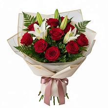 Букет цветов из:  Лилии и Розы в Тбилисской