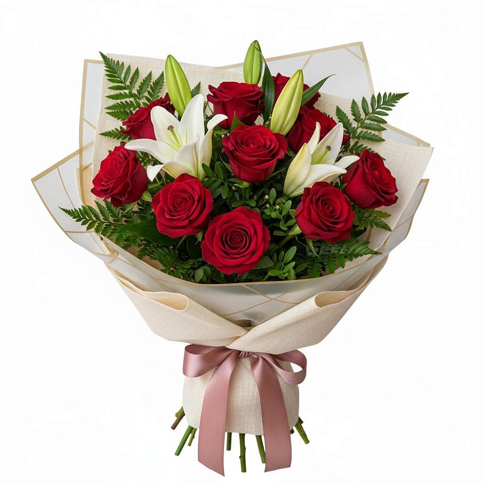 Букет цветов из: Лилии и Розы в Тбилисской