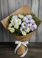 Букет цветов из:  Хризантемы и Розы в Тбилисской