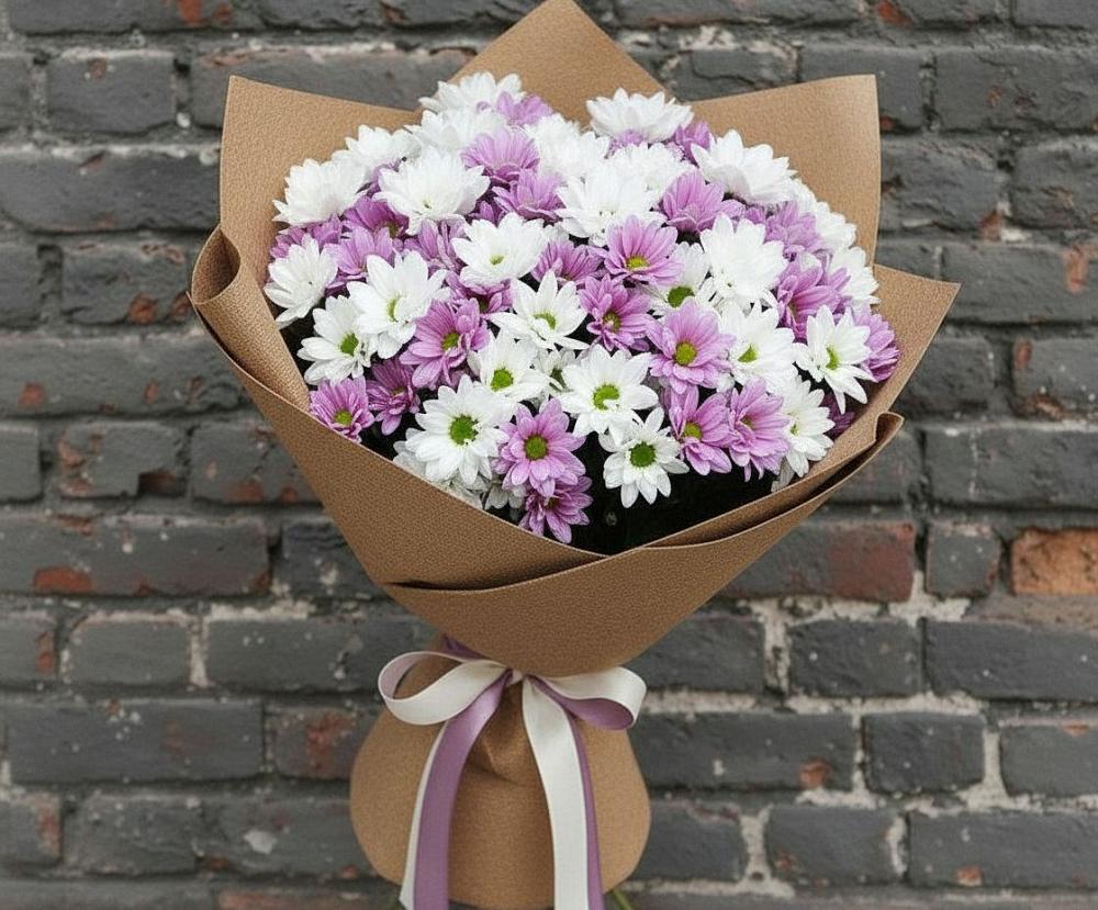 Букет цветов из: Хризантемы в Тбилисской