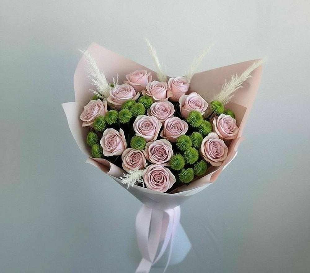 Букет цветов из: Розы и Хризантемы в Тбилисской