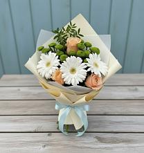 Букет цветов из:  Герберы, Розы и Хризантемы #REPLACE_PRED# Тбилисской