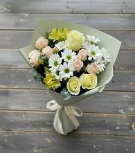 Букет цветов из:  Альстромерии, Розы и Хризантемы в Тбилисской